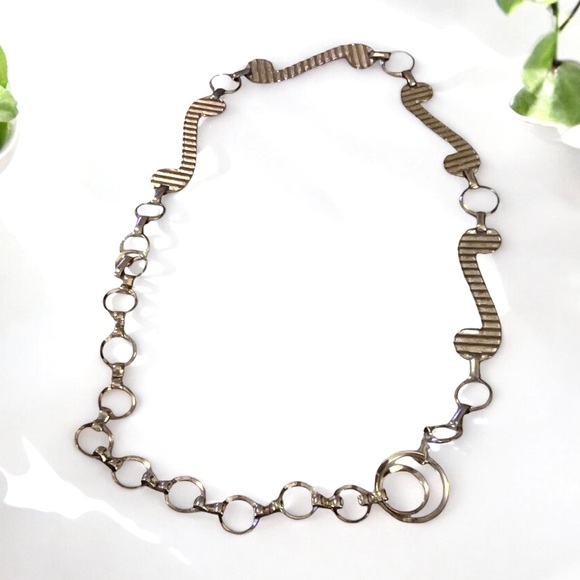 Vintage Accessories - VINTAGE BELT Geometric Gold Tone Chain Belt Adjustable One Size 1834-24